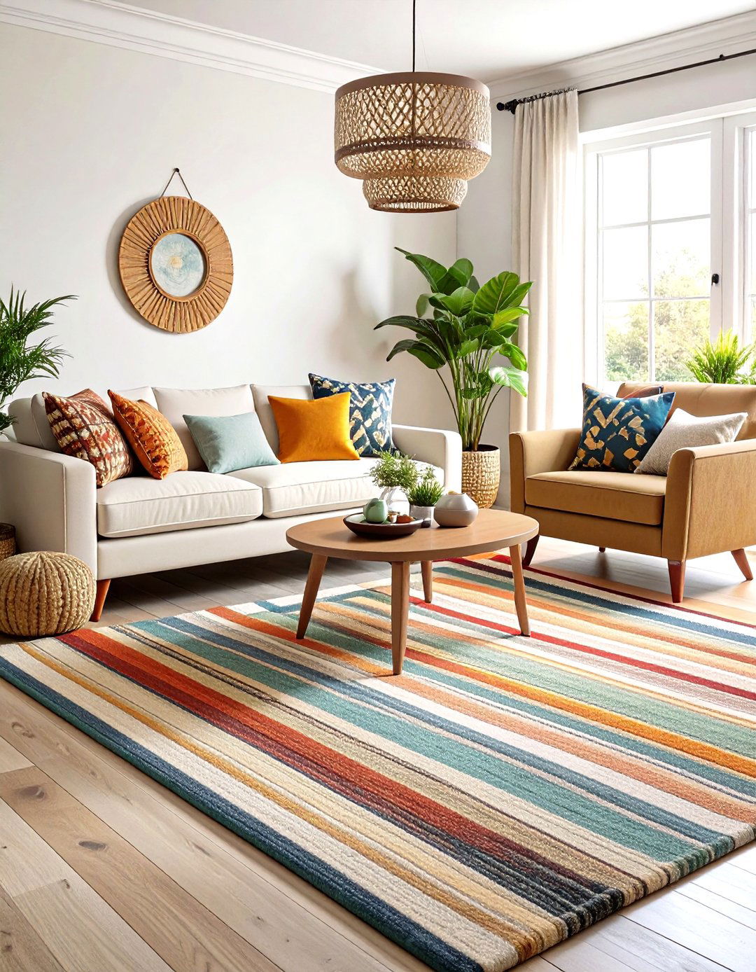 Striped Linear Pattern Rugs - 24 Living Room Rug Ideas