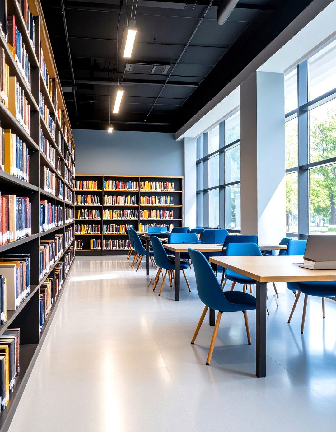 Study Library Sanctuary - 24 Black Ceiling With Grey Walls