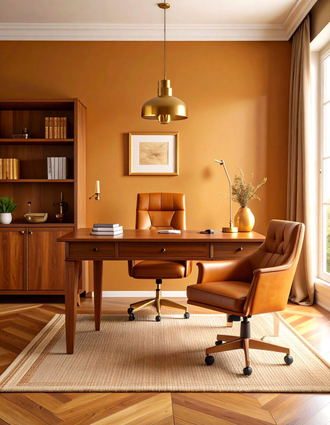 Study Room Amber and Walnut Focus - 24 Warm Color Palettes for Every Room in the House
