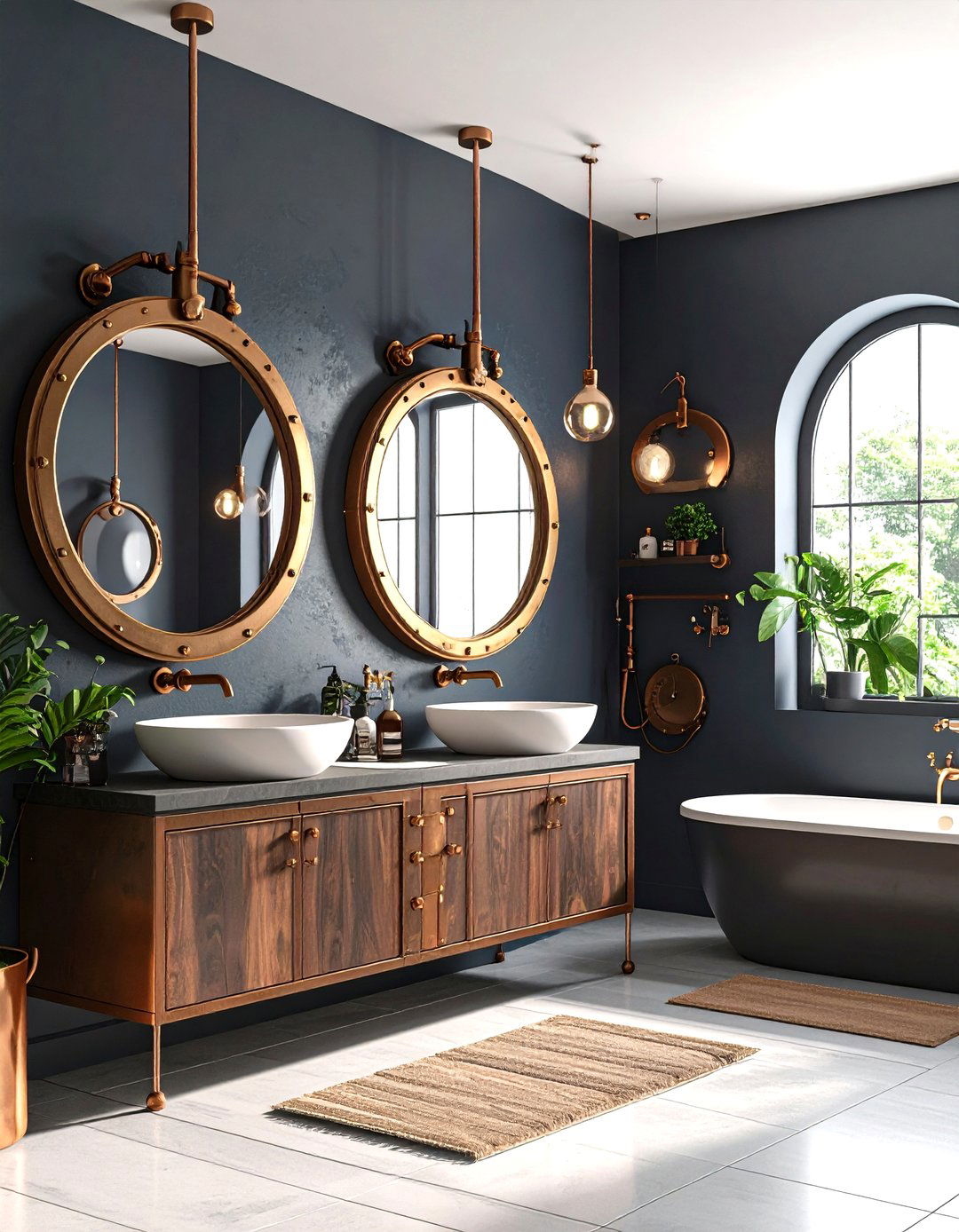 Submarine Porthole Window Design - 24 Nautical Bathroom Ideas