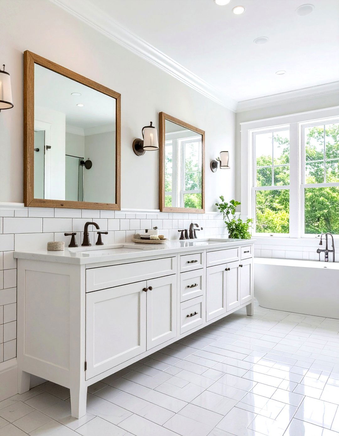Subway Tile Wainscoting Design - 24 Victorian Bathroom Ideas