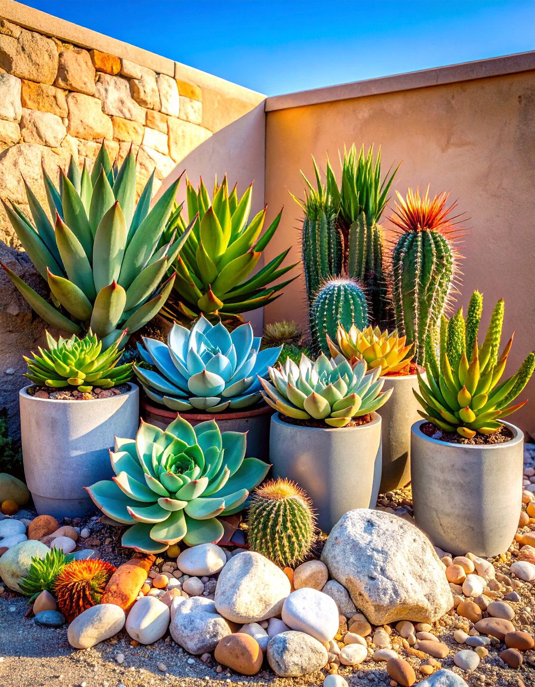 Succulent Desert Corner Display - 24 Corner Garden Ideas With Pots