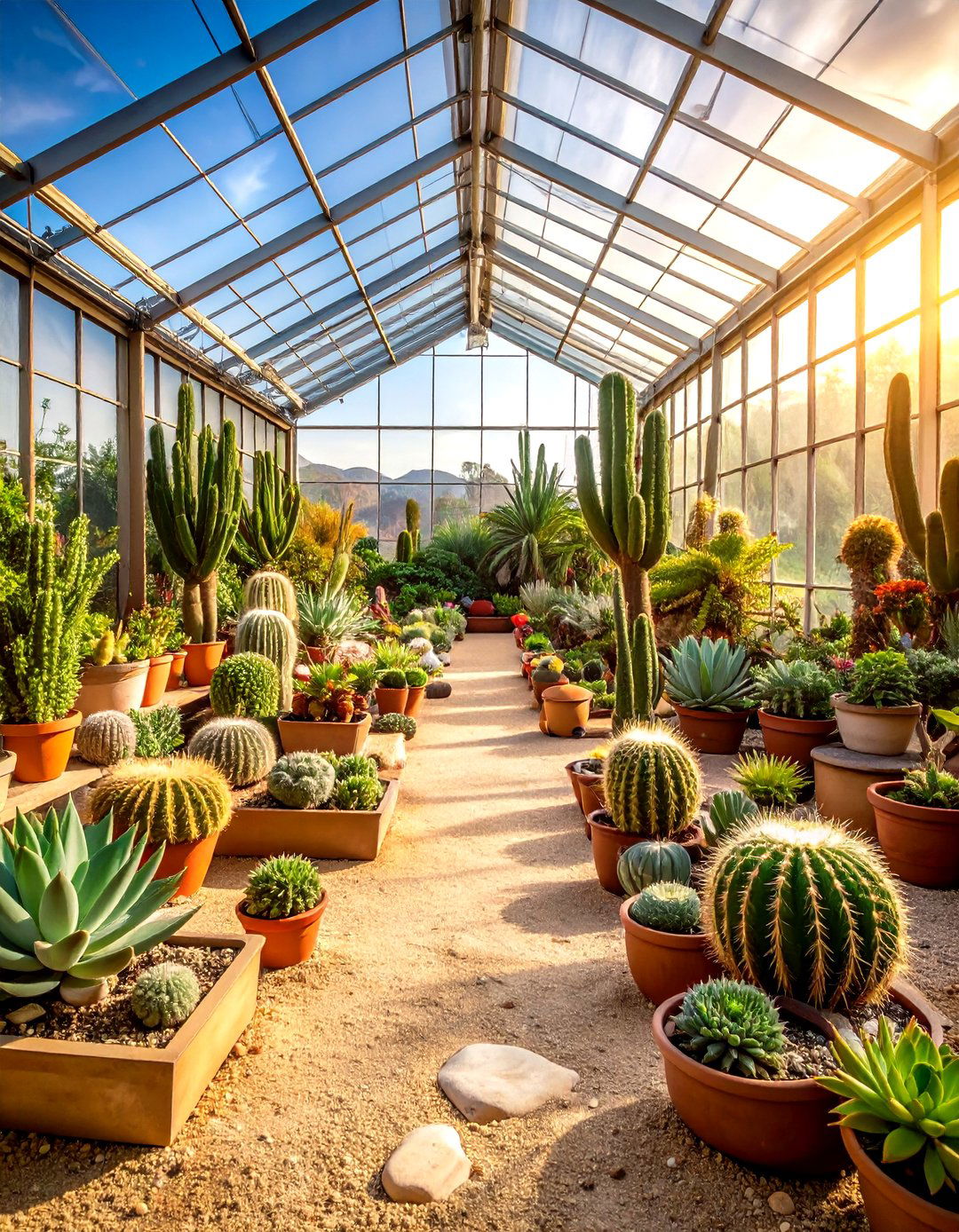 Succulent Desert Greenhouse Garden - 24 Greenhouse Decor Ideas