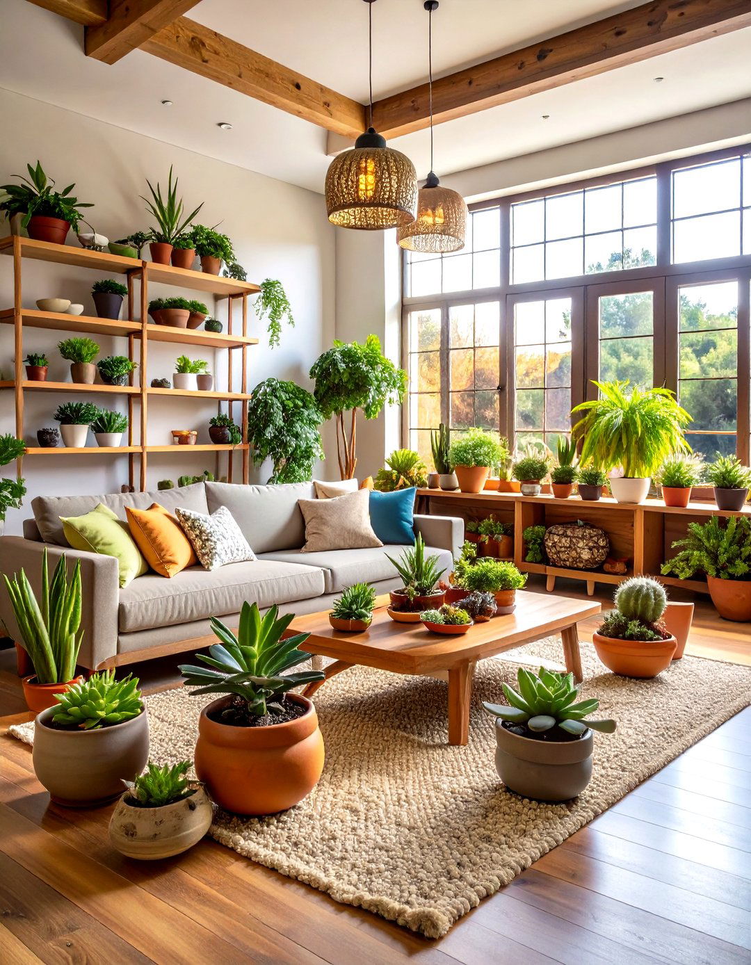 Succulent Display Living Room - 24 Southwest Living Room Ideas