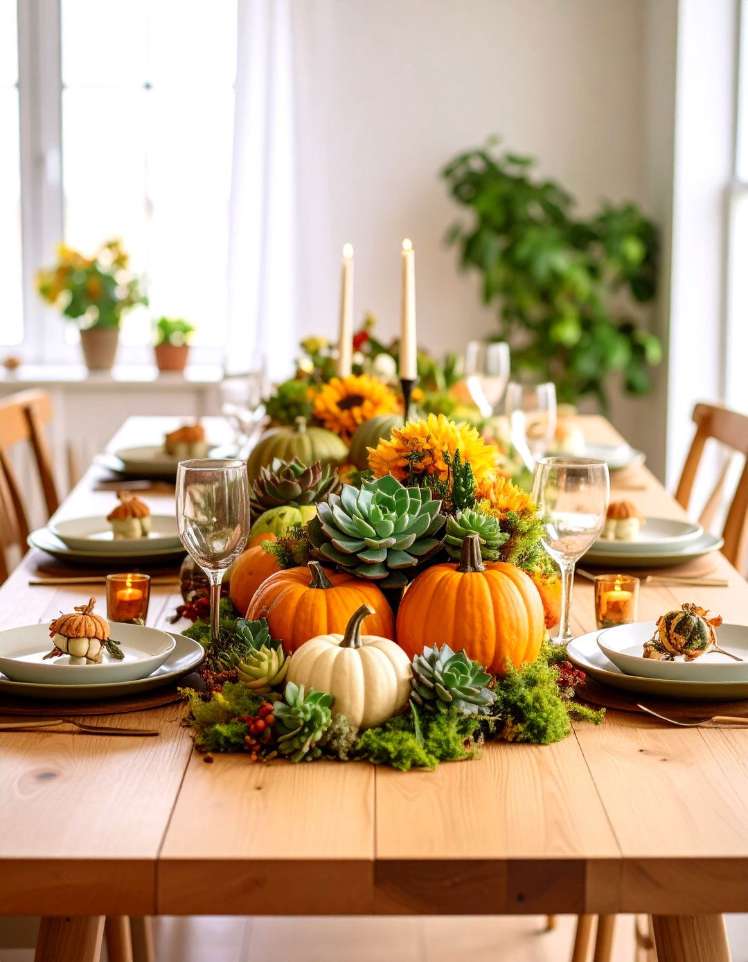 Succulent Garden Centerpieces - 24 Fall Table Decor Ideas