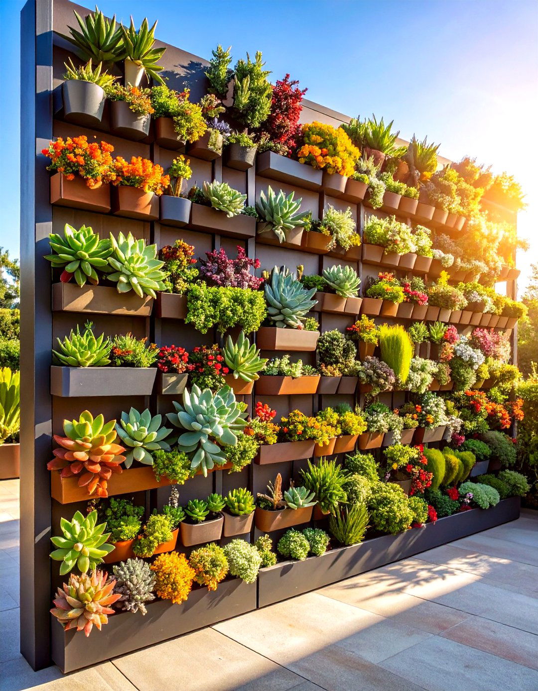 Succulent Garden Wall Displays - 24 Patio Wall Ideas
