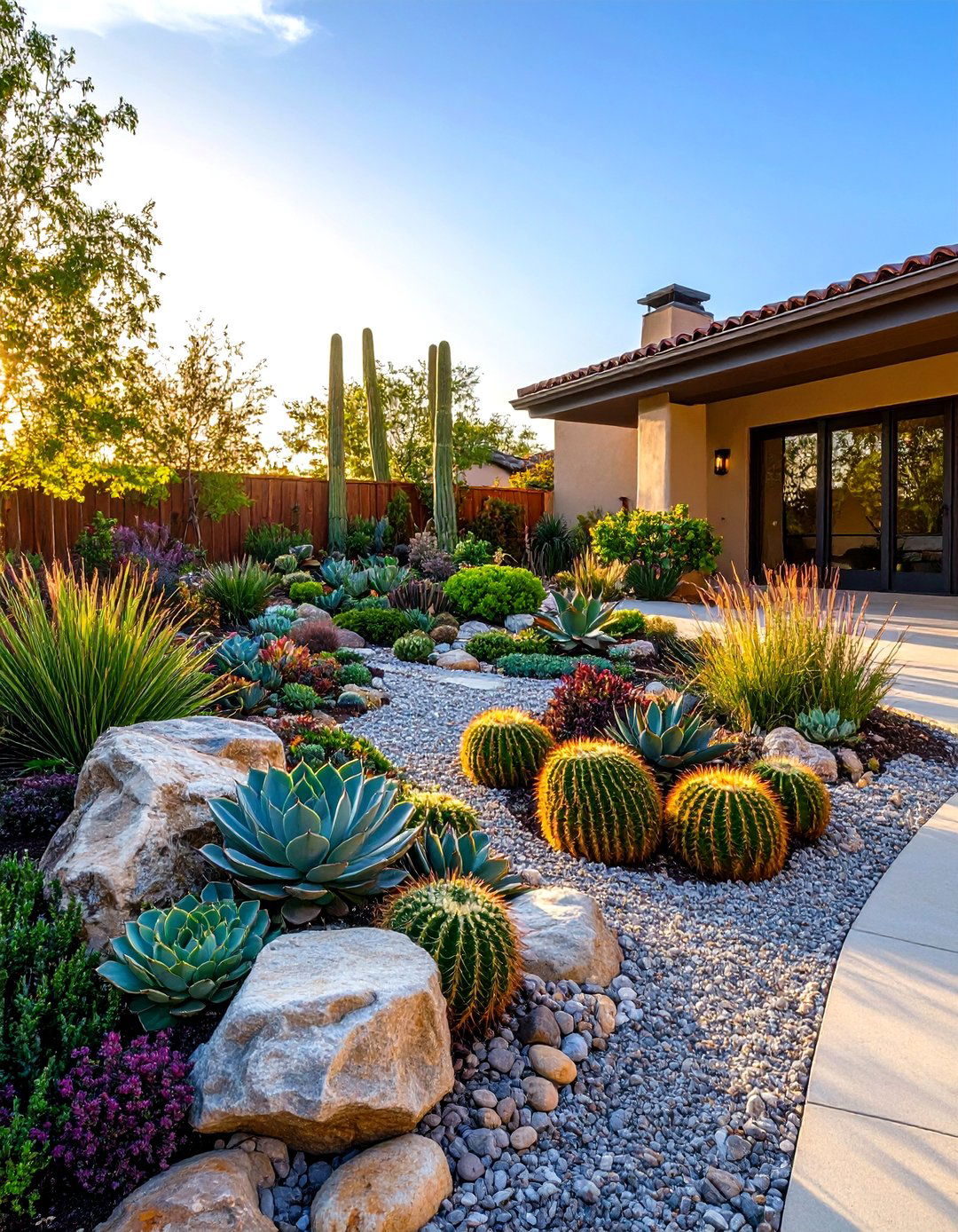 Succulent Rock Garden Display - 24 Townhouse Backyard Ideas