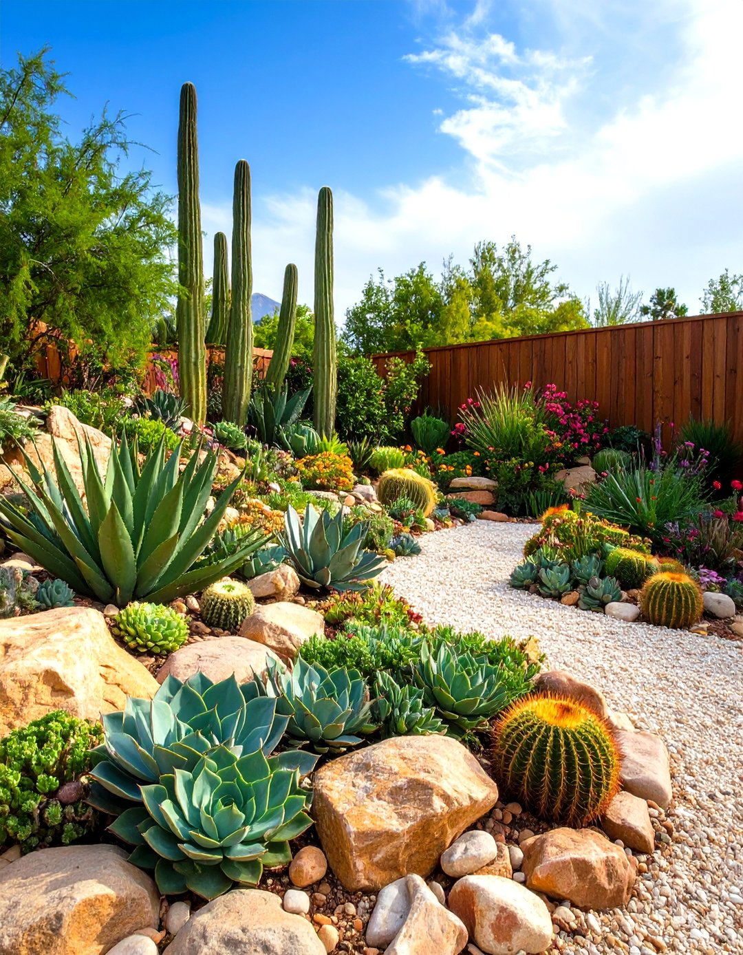 Succulent Rock Garden Displays - 24 Sloping Garden Design Ideas