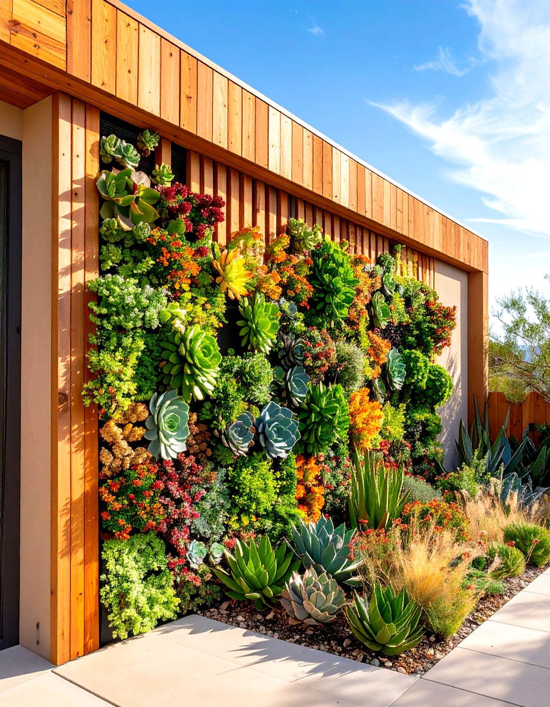 Succulent Wall Privacy Features - 24 Privacy Patio Ideas