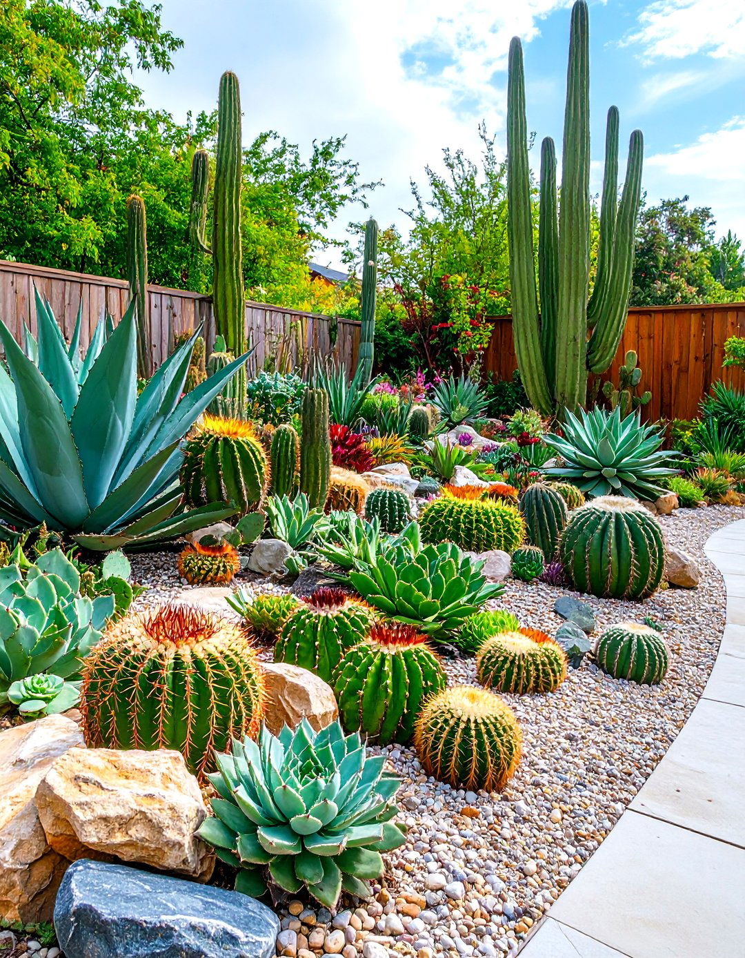 Succulent and Agave Display Garden - 24 Front Yard Texas Flower Bed Ideas