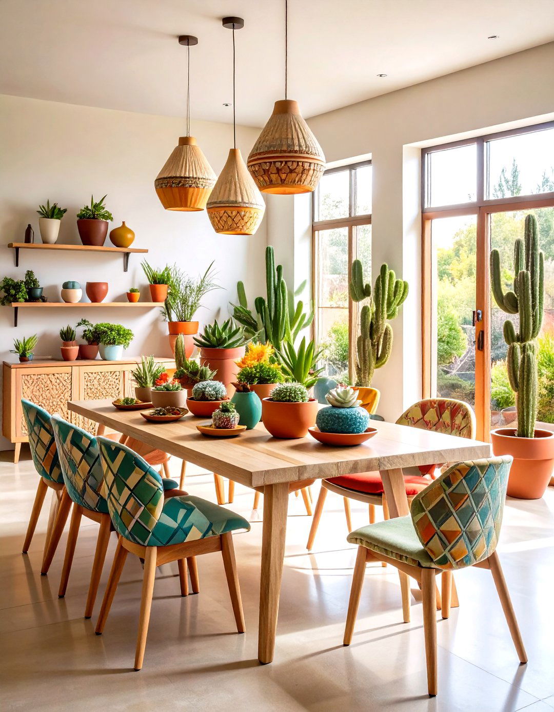 Succulent and Cactus Gardens - 24 Dining Room Table Decor Ideas