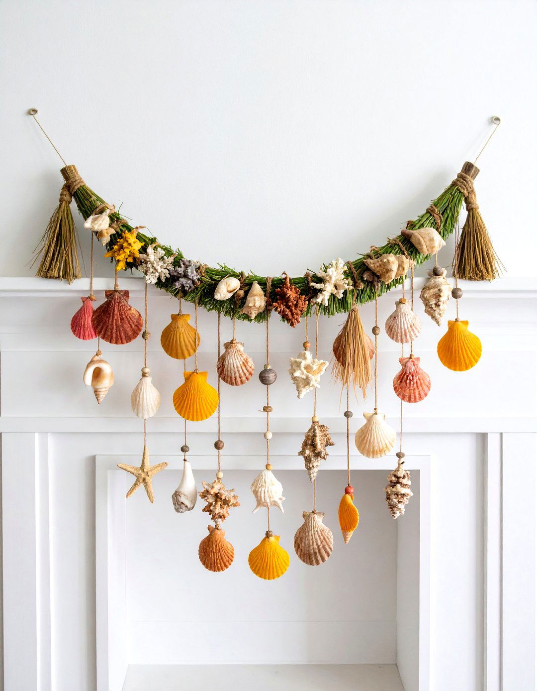 Summer Coastal Seagrass Garland - 24 Mantel Garland Ideas