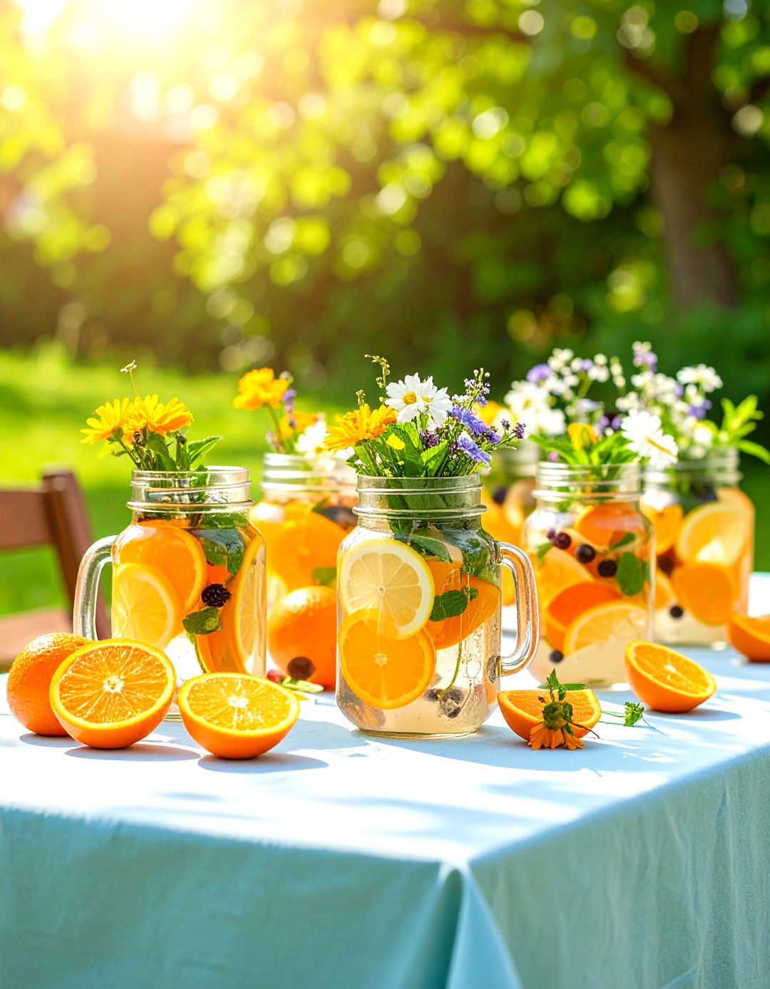 Summer Fruit and Flower Combinations - 24 Mason Jar Centerpiece Ideas