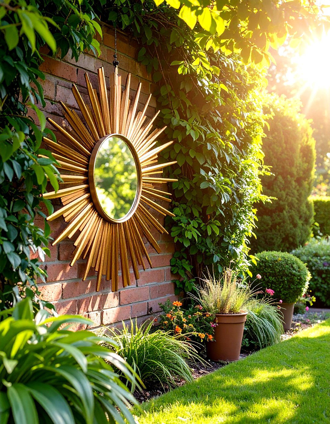Sunburst Garden Mirrors - 24 Garden Mirror Ideas