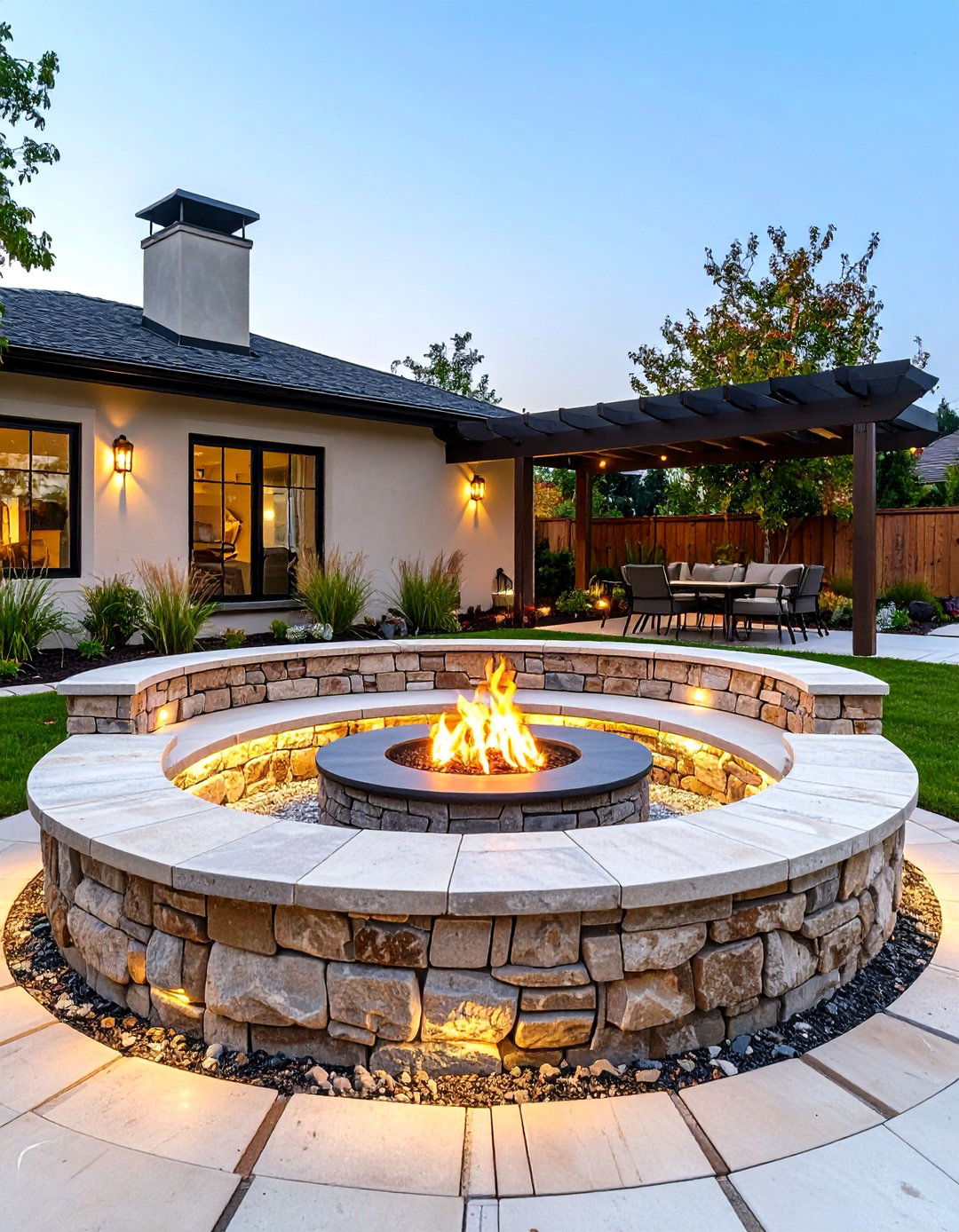Sunken Fire Pit Conversation Area - 24 Backyard Fire Pit Ideas Landscaping