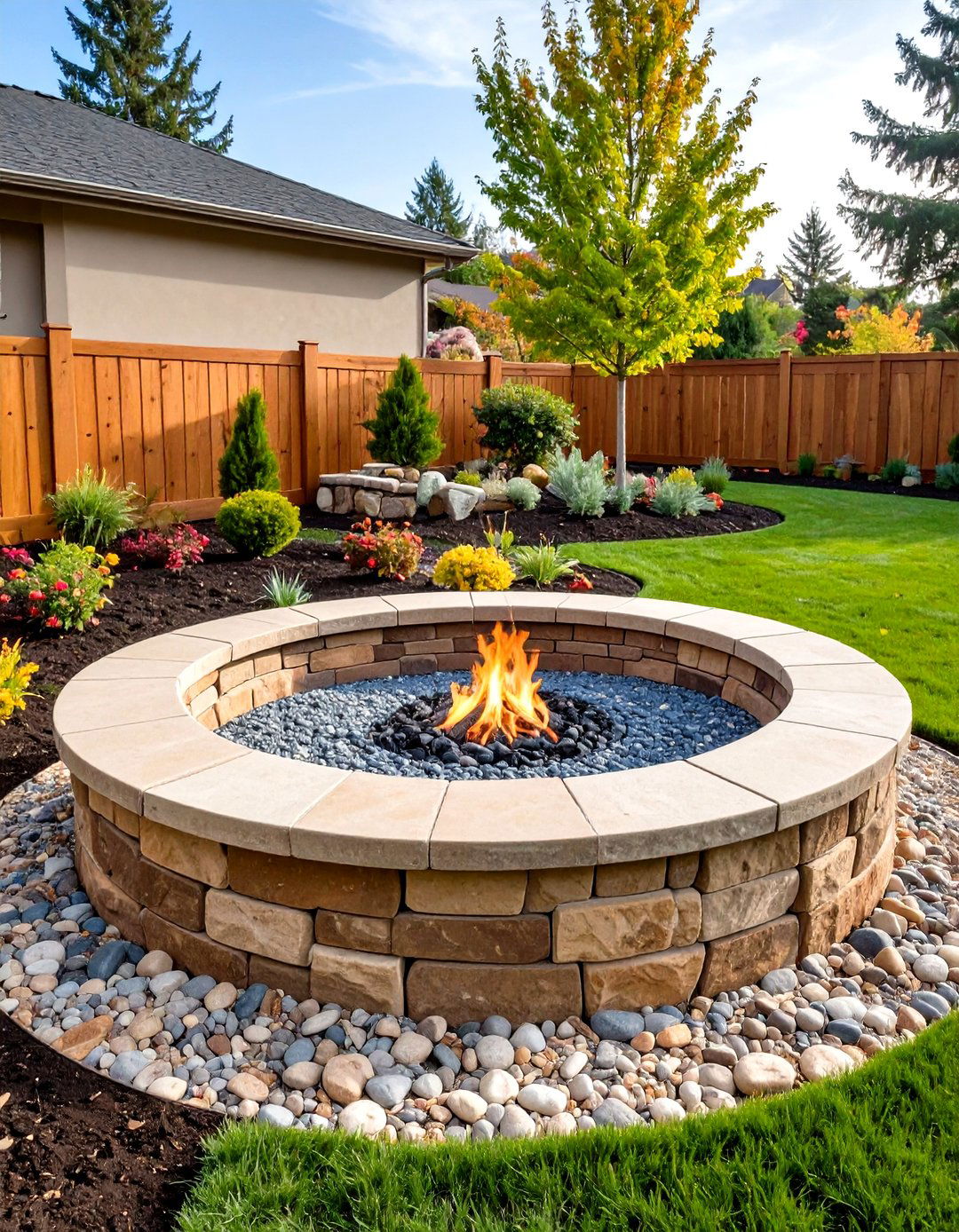 Sunken Gravel Fire Pit - 24 Rustic Fire Pit Ideas