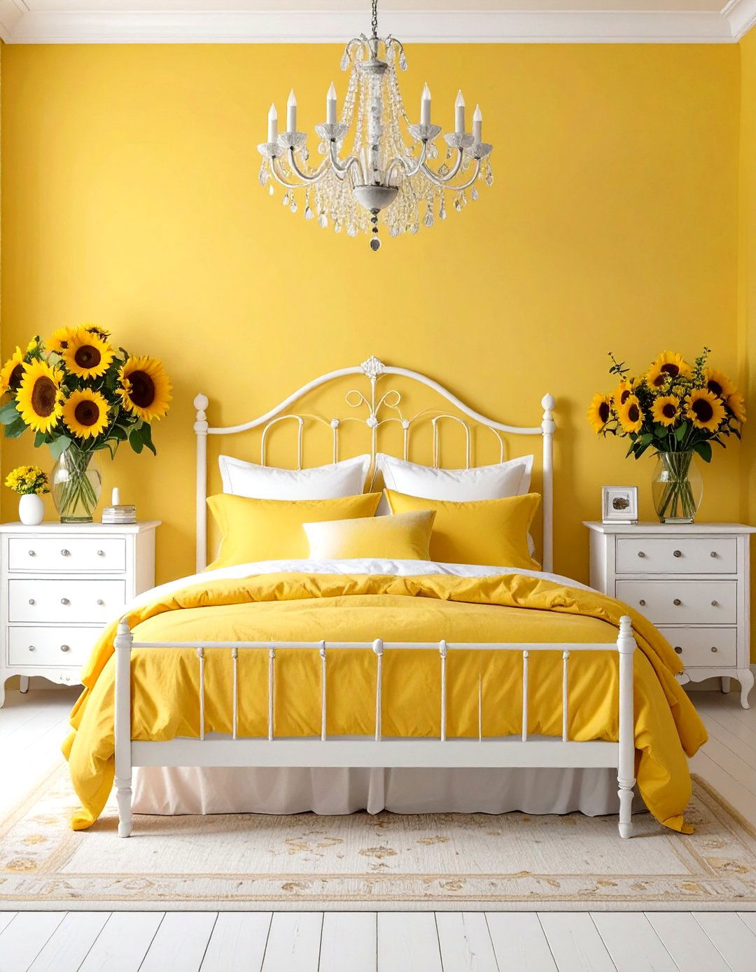 Sunny Yellow Parisian Bedroom with Provenal Influences - 24 Parisian Themed Bedroom Ideas