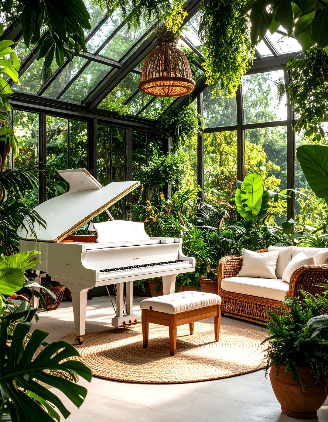 Sunroom Conservatory Piano Studio - 24 Piano Room Ideas