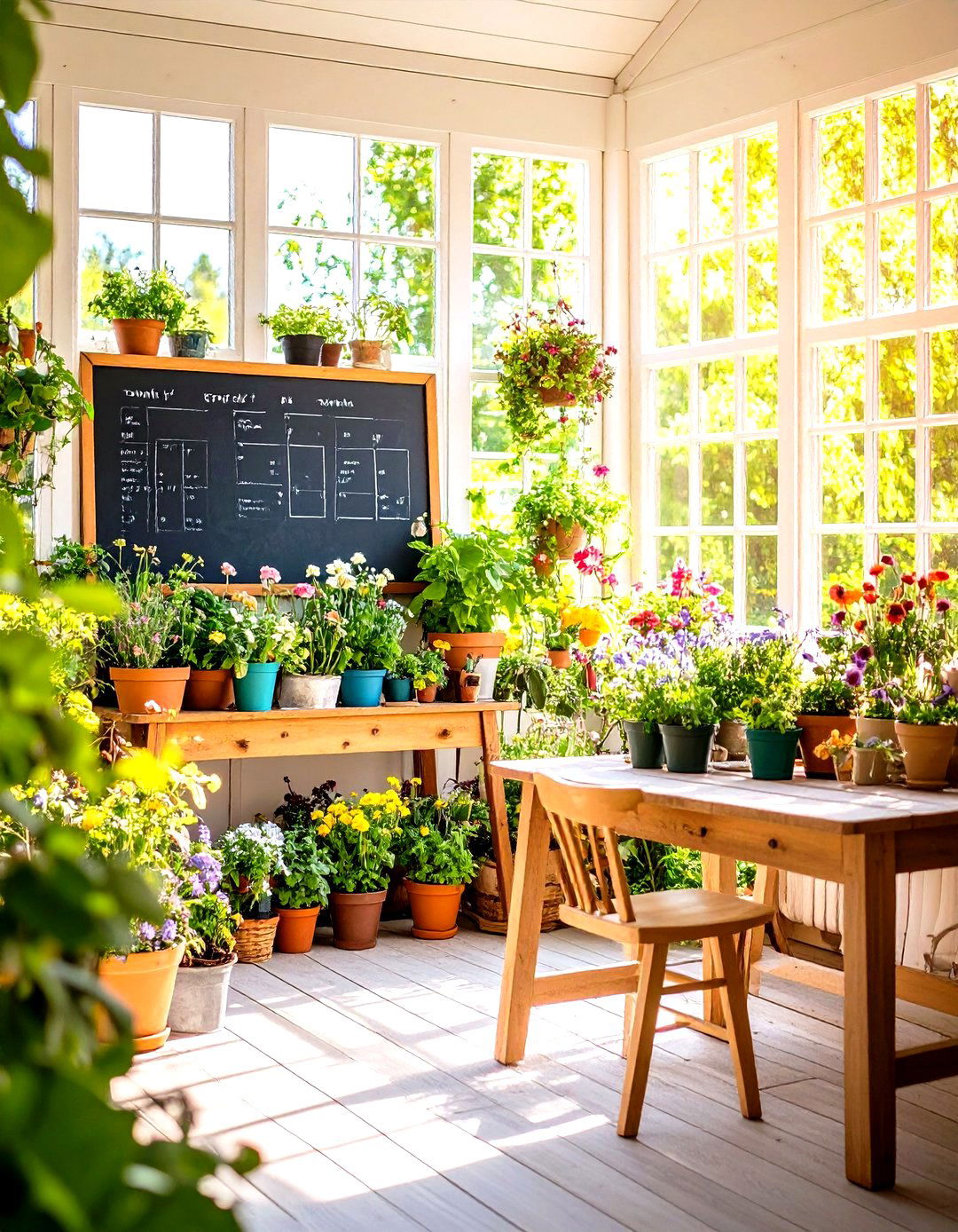Sunroom Garden Planning Station - 24 Chalkboard Ideas