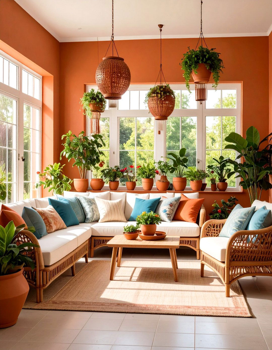 Sunroom Terracotta and Natural Warmth - 24 Warm Color Palettes for Every Room in the House