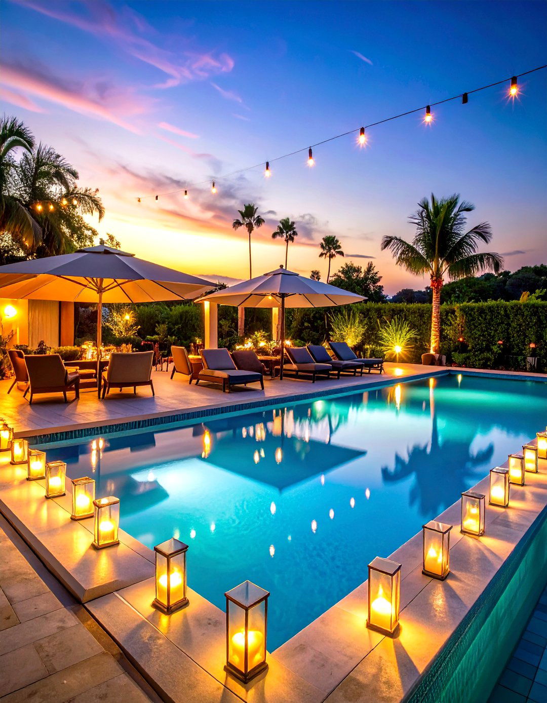 Sunset Cocktail Lounge Atmosphere - 24 Pool Party Ideas