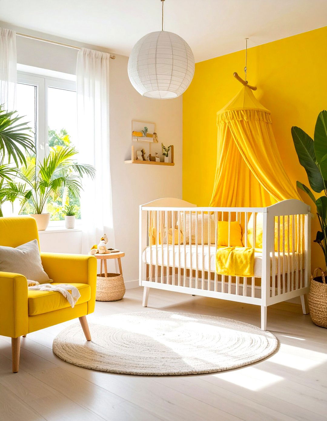 Sunshine Yellow Tropical Paradise - 24 Yellow Nursery Ideas