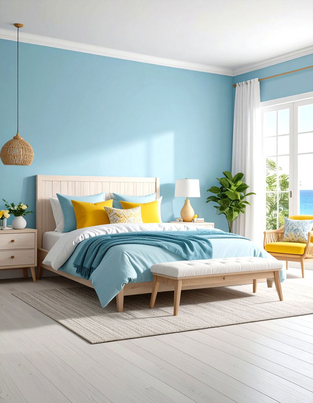 Sunshine and Sky Blue Harmony - 24 Colorful Bedroom Ideas