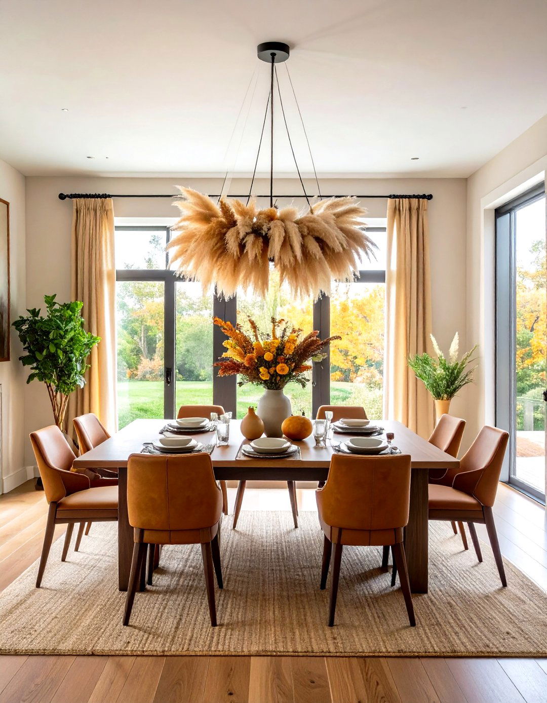 Suspended Dining Centerpieces - 24 Pampas Grass Decor Ideas