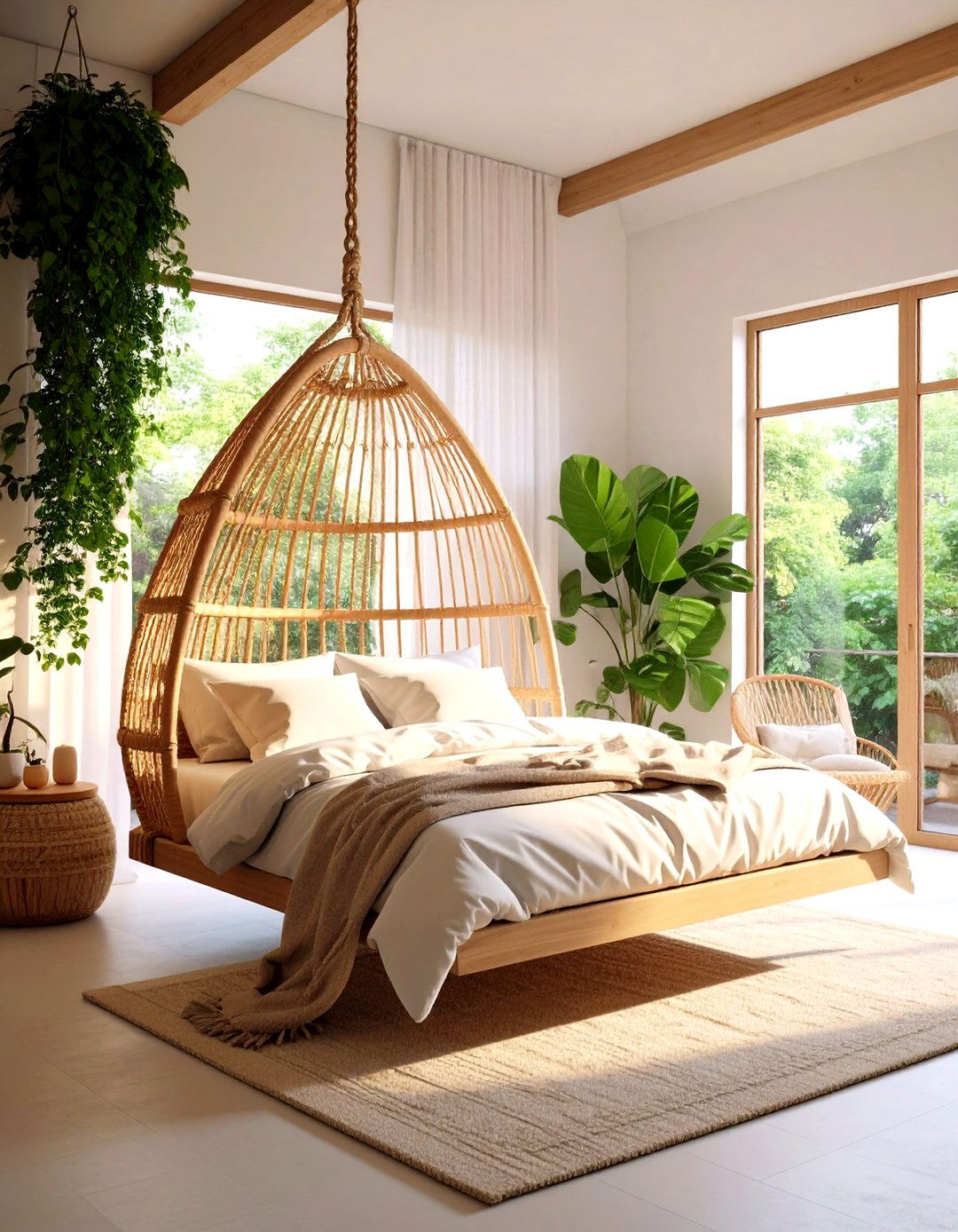 Suspended Hanging Bed Installation - 24 2 Beds in One Small Room Ideas