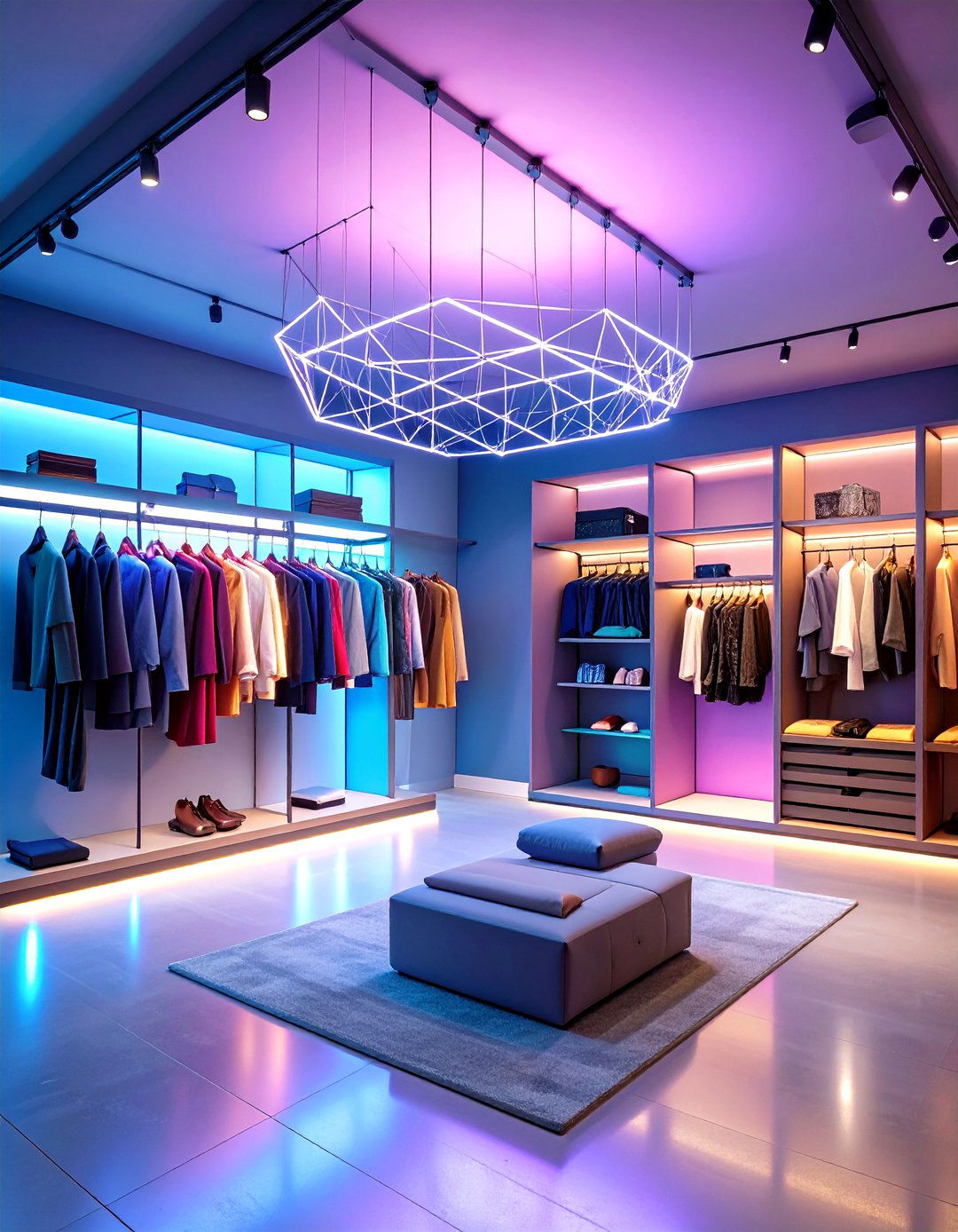 Suspended Wire Grid Lighting - 24 Exposed Basement Ceiling Ideas