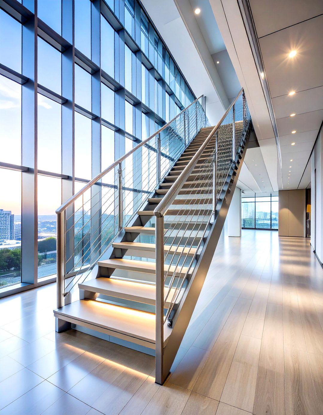 Suspended Wire Rail System - 24 Modern Staircases