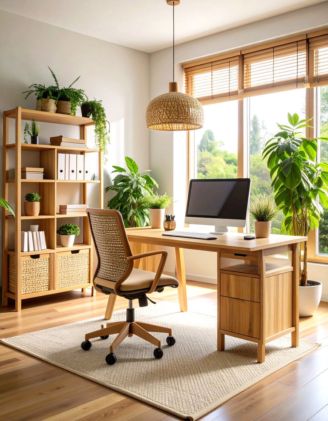 Sustainable Bamboo Workstation Design - 24 Green Home Office Ideas