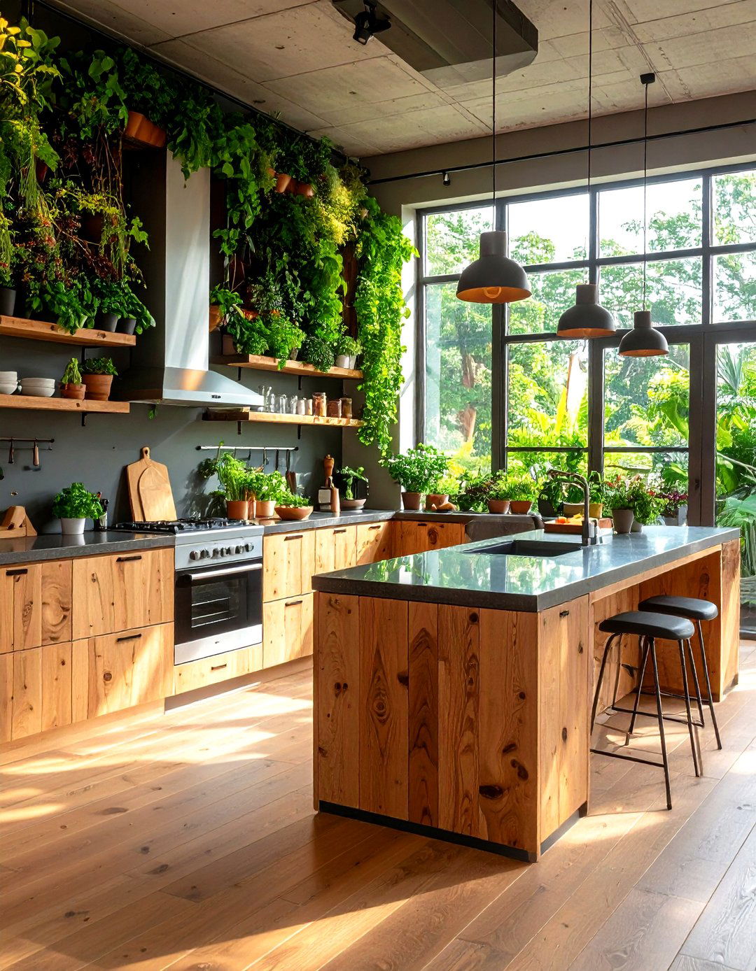 Sustainable Green Kitchenette with Eco Friendly Materials - 24 Kitchenette Ideas