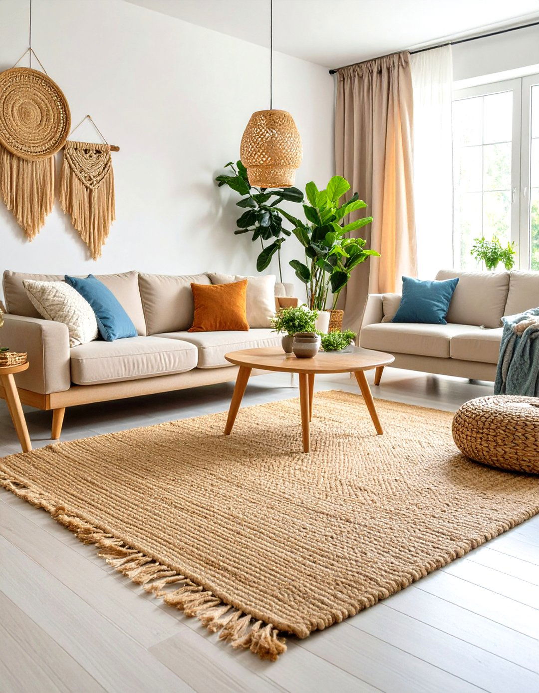 Sustainable Jute Eco Conscious Rugs - 24 Living Room Rug Ideas