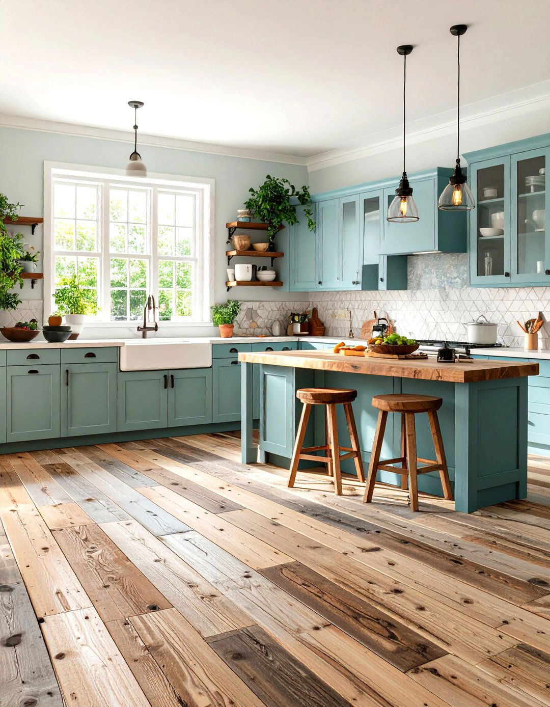 Sustainable Reclaimed Wood Character - 24 Kitchen Flooring Ideas