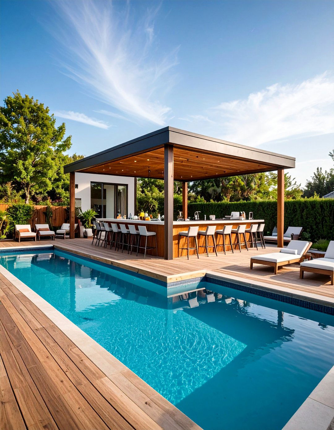 Swim Up Bar Pool - 24 Backyard Pool Ideas