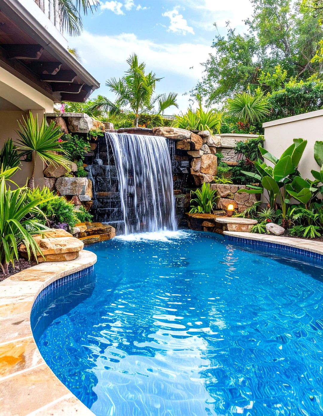Swimming Pool Water Features - 24 Florida Backyard Ideas
