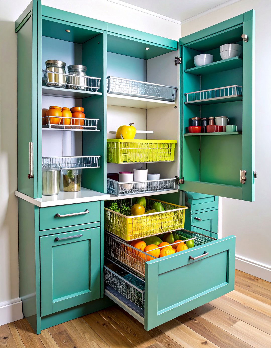Swing Out Wire Basket System - 24 Blind Corner Kitchen Cabinet Ideas