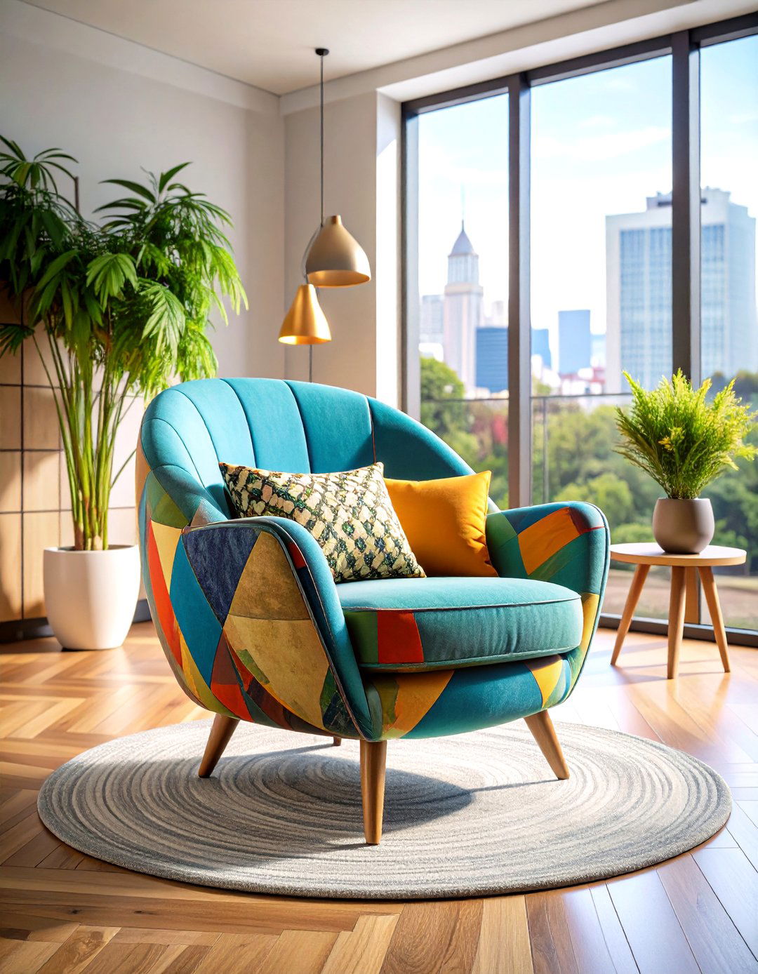 Swivel Barrel Chairs In Bold Fabrics - 24 Living Room Furniture Ideas