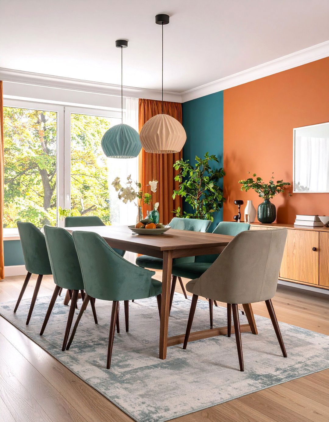 Symmetrical Layout Dining Room with Balanced Design - 24 Art Deco Dining Room Ideas