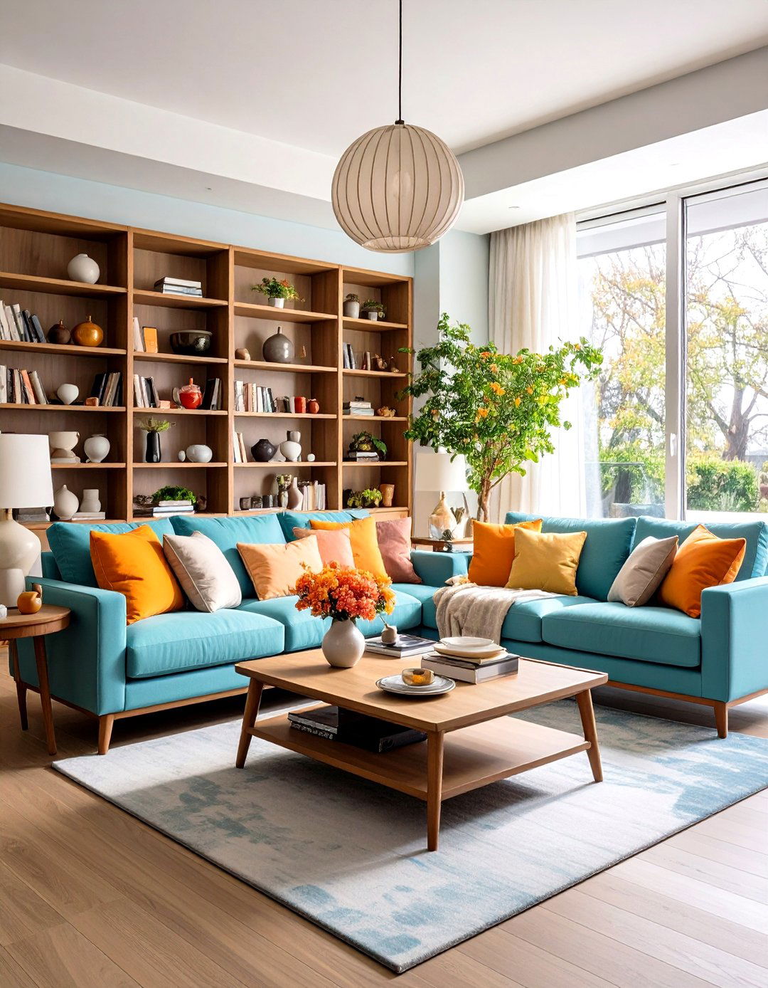 Symmetrical Living Room with Balanced Layout - 24 Modern Living Room Ideas