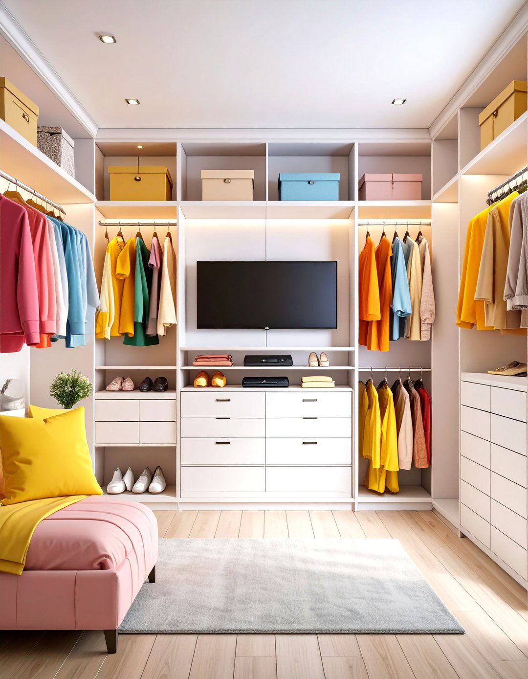 TV Integrated into Wardrobe Design - 24 Bedroom Tv Ideas