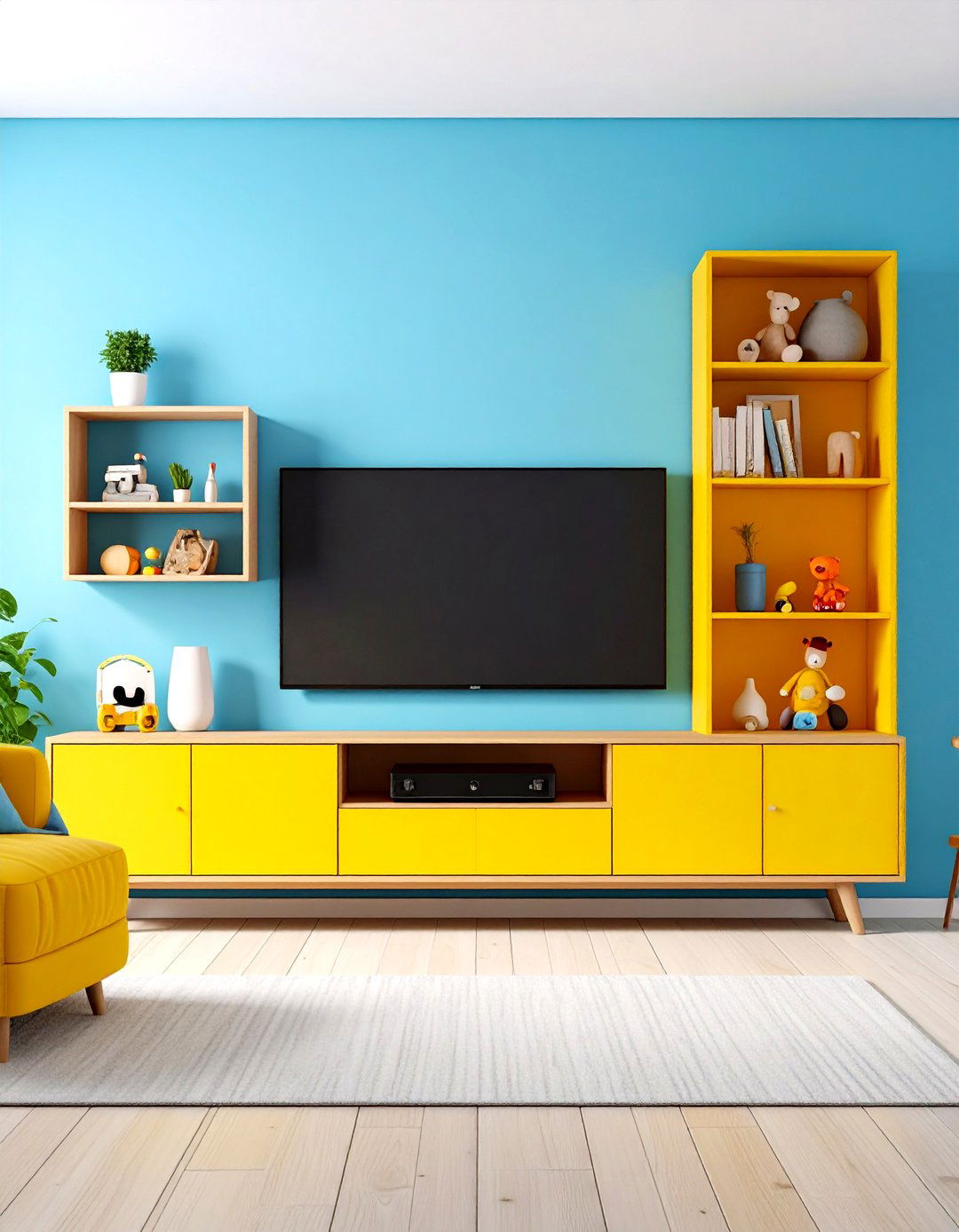 TV Stand Storage Compartments - 24 Living Room Toy Storage Ideas