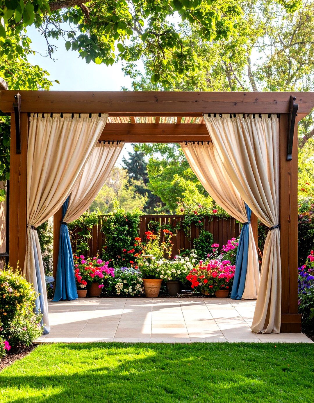 Tab Top Easy Installation for Convenient Setup - 24 Patio Curtain Ideas
