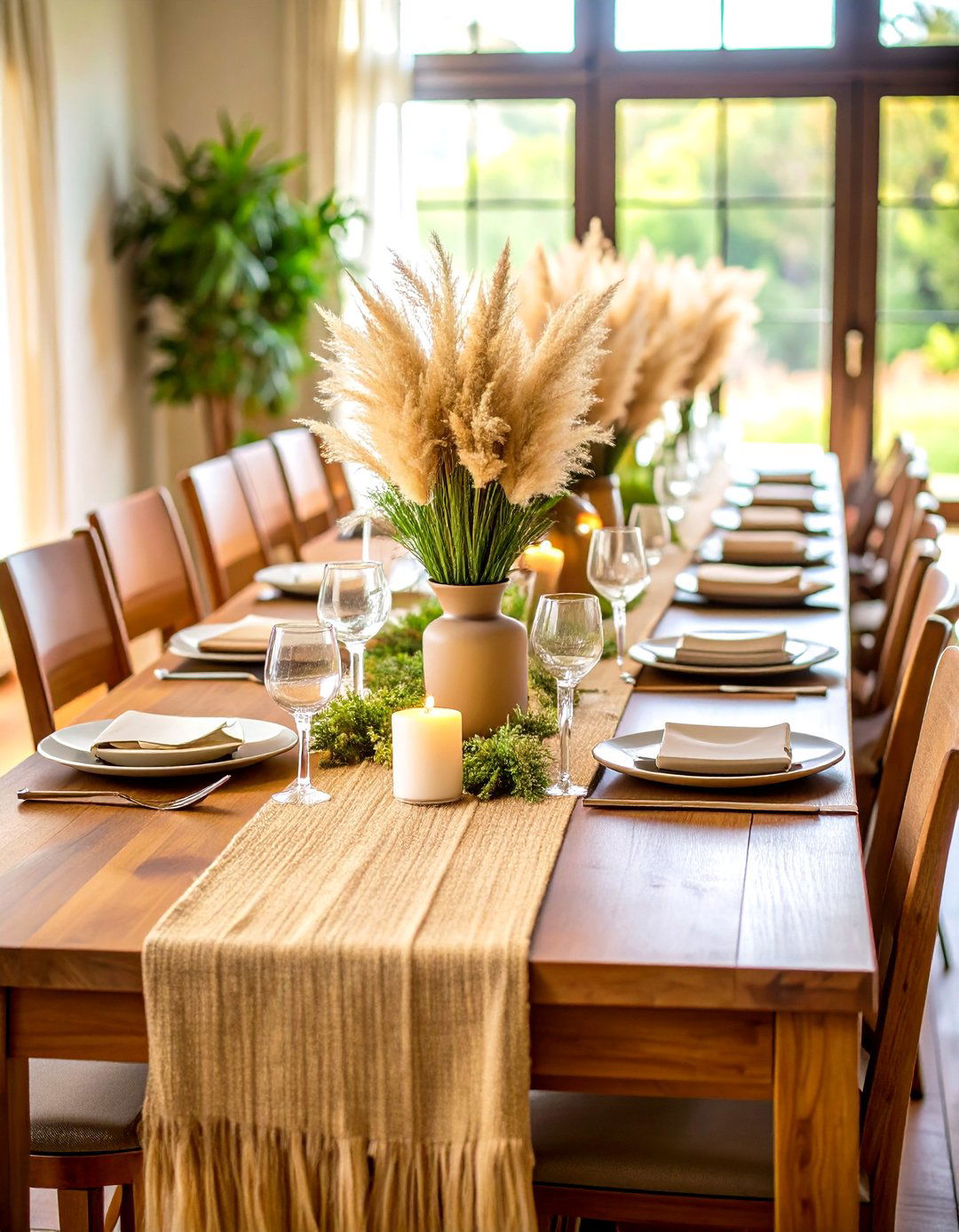 Table Runner Alternatives - 24 Pampas Grass Decor Ideas