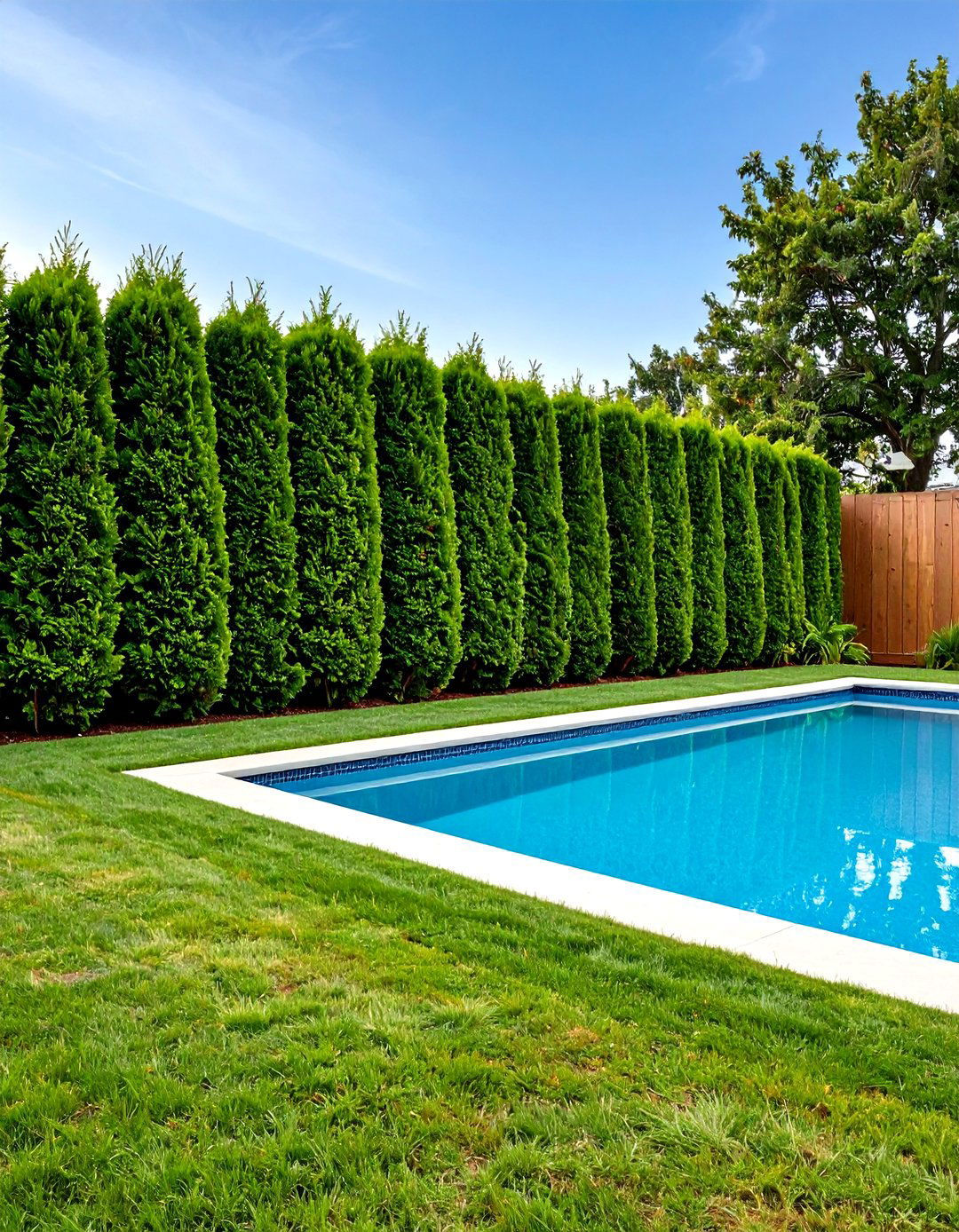 Tall Evergreen Privacy Hedge - 24 Pool Privacy Ideas
