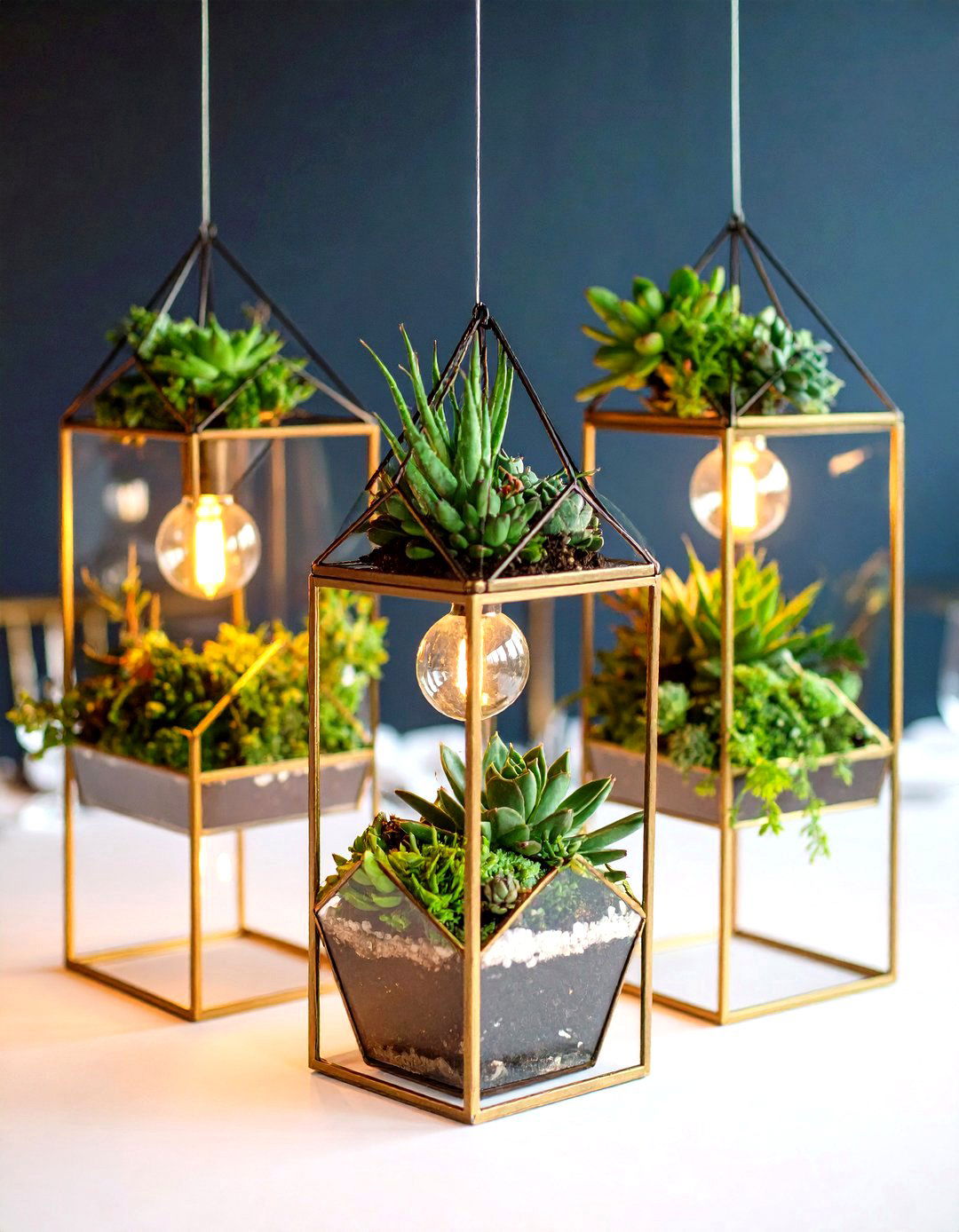 Tall Succulent and Air Plant Displays - 24 Tall Wedding Centerpiece Ideas