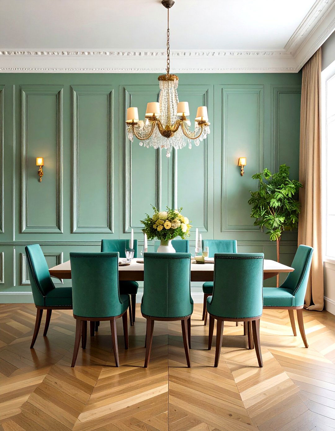 Tall Wainscoting Statement Wall - 24 Dining Room Wainscoting Ideas