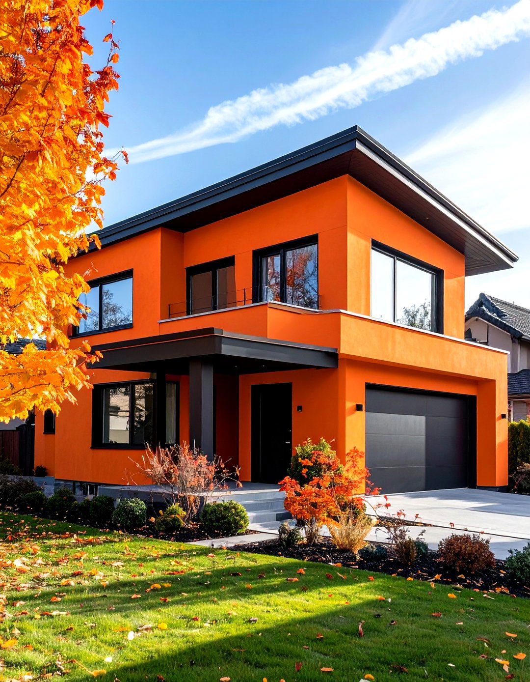 Tangerine Modern Minimalist - 24 Orange House Exterior Ideas