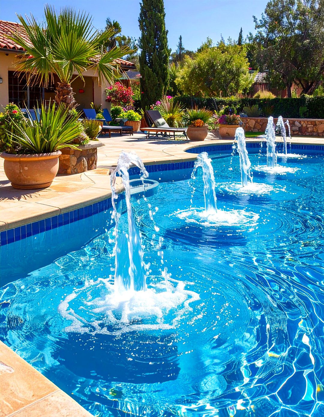 Tanning Ledge Bubblers - 24 Pool Fountain Ideas